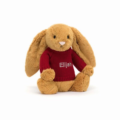 Jellycat Bashful Golden Konijn with Red Jumper | RZ4190763